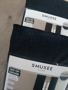 4x zasłony aksamitne welurowe na taśmie z tunelem Smukee czarne 