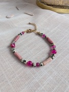 Bransoletka z rodonitem i agatem