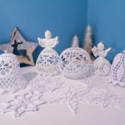 Duży zestaw ozdób świątecznych szydełkowych