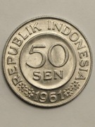 Sprzedam monetę Indonezja 50 senów 1961r. stan menniczy