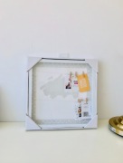 Biała drewniana ramka na zdjęcia z klamerkami NOWA