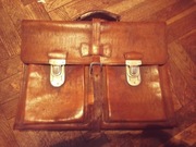 Aktówka teczka torba PRL skórzana vintage antyk