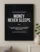 Obraz na płótnie Motywacyjny Money Never Sleep 
