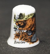 Naparstek Kolekcjonerski Porcelanowy bóbr