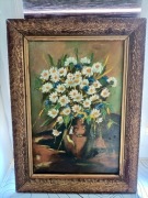 Stary obraz bukiet kwiatów 