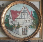 Stary gobelin średnica 21 cm
