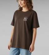 Bawełniany T-shirt oversize Good Mood Produkt polski, czekolada / brąz