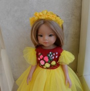 Ubranko dla lalki typu Paola Reina 32 cm - SUKIENKA z haftem OPASKA 