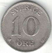 Szwecja 10 ore 1941 - 15 mm - srebro Ag - nr 1