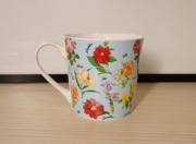 Piękny porcelanowy kubek Home&You / błękit + kwiaty + nazwy kwiat. /350 ml