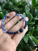 Bransoletka Zachmurzone Niebo – lapis lazuli, Noc Kairu, koraliki crackle