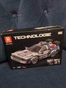 Klocki auto Reobrix Technologie  DMC Delorian  i zawieszka neonowa aluminio