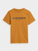 Nowy! T-shirt 4F męski pomarańczowy M z napisem