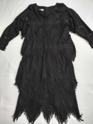 Czarna sukienka do tańca charleston koronka warstwy party style lata 20