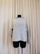 Sweter sweterek jasno szary oversize Sploty wełna nowy golf