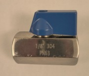 Zawór kulowy prosty nierdzewny 1/8" żeński kwasoodporny PN63 stal 304