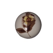 Gałka Meblowa Ceramiczna okrągła 26 mm MARCO kwiat sepia jasnokremowa