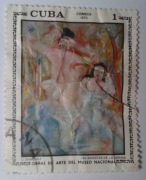 Znaczek pocztowy malarstwo obraz muzeum Kuba 1973