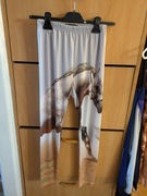 Cienkie legginsy, nadruk konia