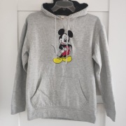 JHK ciepła szara bluza z kapturem S haft myszka Miki 