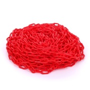 Łańcuch ostrzegawczy 61m czerwony plastikowy barierowy