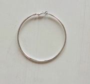 Nowy Kolczyk duże koło kolor srebrny 1szt średnica 70mm