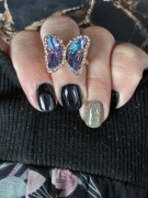 Pierścionek Stal Chirurgiczna Motyl Kryształki Prezent