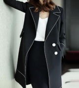 Mango czarny elegancki płaszcz trencz przejściowy