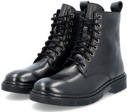 Sznurowane czarne workery z naturalnej skóry kolekcji Sergio Stefano