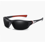 Okulary Sport POLARIZED BLACK - RED+White UV+400 biało-czerwone tło