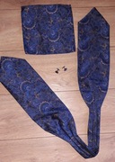 Fular, poszetka, spinki do mankietów - jedwab