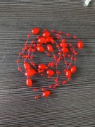 Koraliki perełki girlanda czerwone