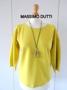 MASSIMO DUTTI MUSZTARDOWA RĘKAW SZERSZY Z ZAKŁADKAMI M