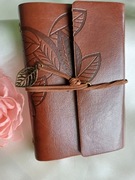 Spiralny notes retro-  pamiętnik notatnik- brąz