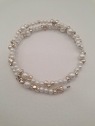 Bransoletka - koraliki perełki, hematyt srebrne 