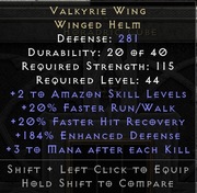 Diablo 2 R skrzydło valkyri valkyrie wing nonladder PC