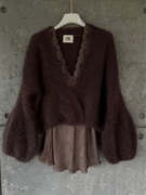 Sweter z dzwonkowym rękawem 81%kidmoher 