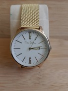ELEGANCKI Męski Zegarek PIERRE CARDIN Quartz kolor - Złoty Mesh / Data