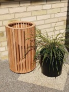 Osłonka z lameli dębowych , doniczka 