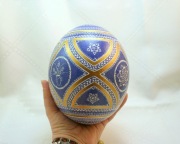 Ogromna Pisanka Kraszonka Strusie Jajo Wielkanoc Ozdoby Rękodzieło  