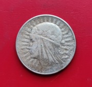 5 ZŁOTYCH GŁOWA KOBIETY 1934 rok - srebro AG oryginał RZADSZA  N2