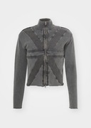 Szary rozpinany sweter kardigan Union Jack Lucid Grey Jaded London slim fit