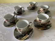 Filiżanki ze spodkiem zestaw 6szt ceramiczne 