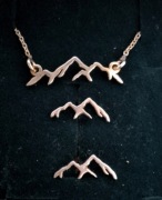 Komplet srebrny Wisiorek plus Kolczyki GÓRY