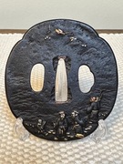 Tsuba żelazna Mokko-gata okres Edo XVIII/XIX w. katana wakizashi