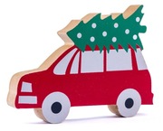 AUTO SAMOCHÓD 15,5 cm FIGURKA DREWNIANA DEKORACJA OZDOBA ŚWIĄTECZNA