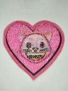 Duża naszywka z odwracanymi cekinami - kotek