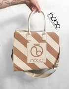 NOBO torebka torba shopper ecru beige pasy pasek