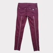 Guess stretch burgundowo spodnie jeansowe power skinny długi zamek z tyłu M