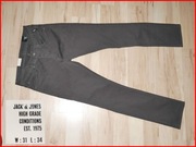 SALE spodnie Jack&Jones TIM 31 34 grafit Powystawowe Metka